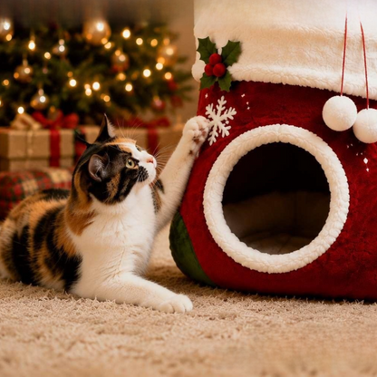 Cat Christmas Sock Calming