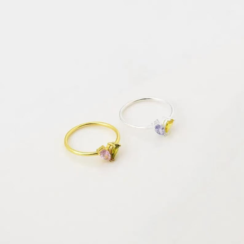 Water Drop Zircon Ring – Dainty Holiday Gift for Her