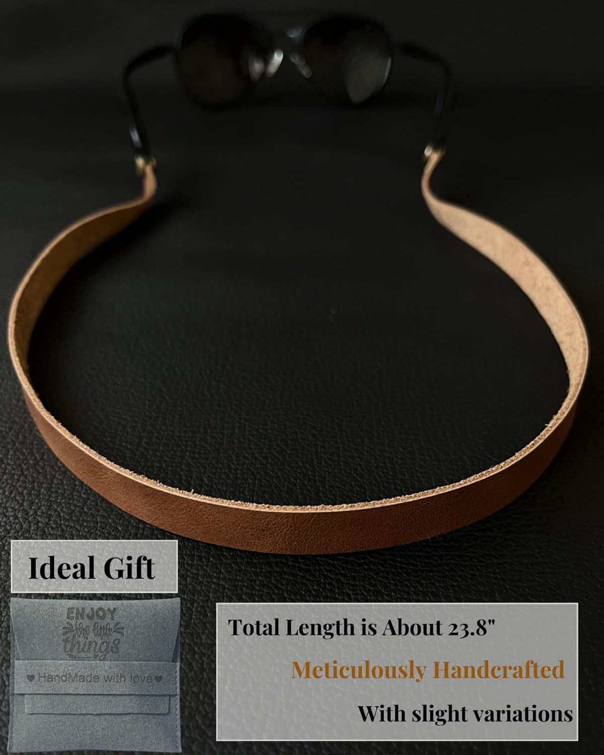 Full-Grain Leather Glasses Strap Handmade Sports Sunglasses Eyeglasses Holders around Neck