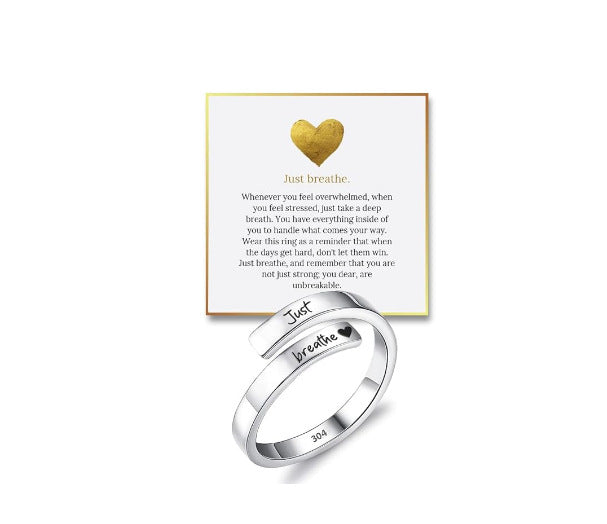Just Breathe Heart Ring