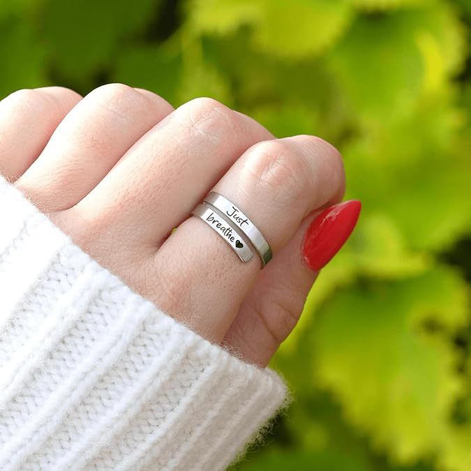 Just Breathe Heart Ring