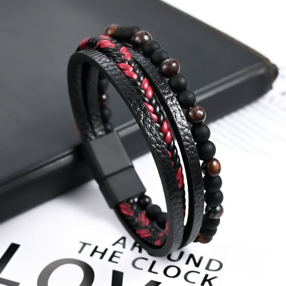 Multi-layered woven bracelet
