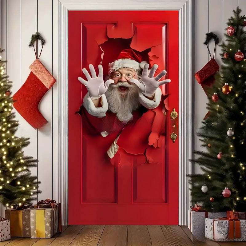 Christmas Polyester Door Curtain Backdrop