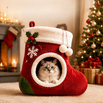Cat Christmas Sock Calming