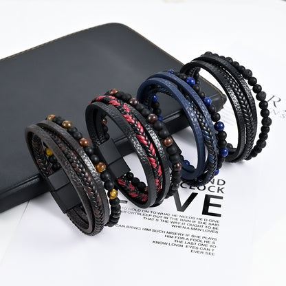 Multi-layered woven bracelet