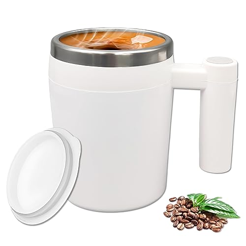 A-White Color Rechargeable Self Stirring Mug – Magnetic Auto Mixer Cup