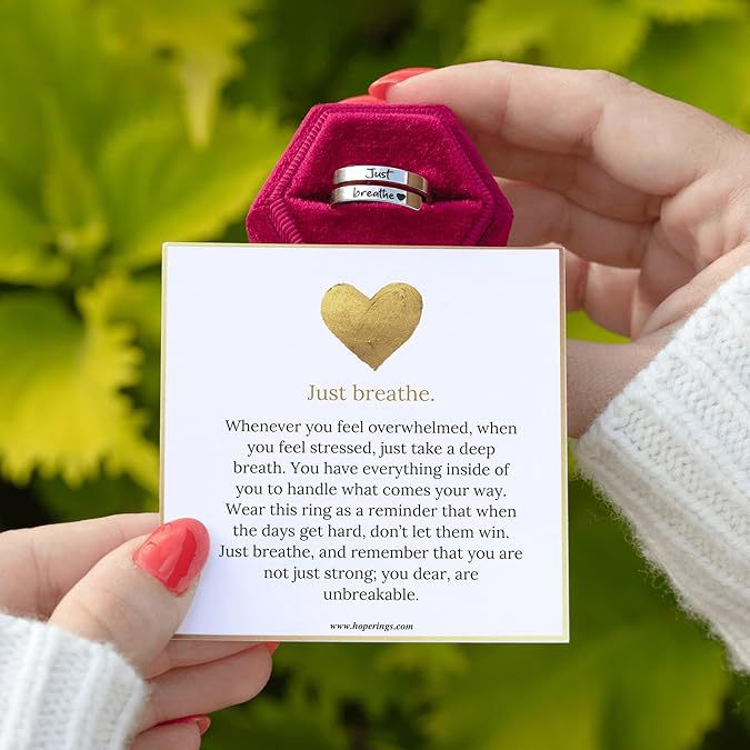 Just Breathe Heart Ring