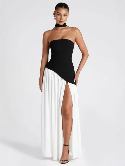Elegant Bodycon Long Dress with Crossover Strap