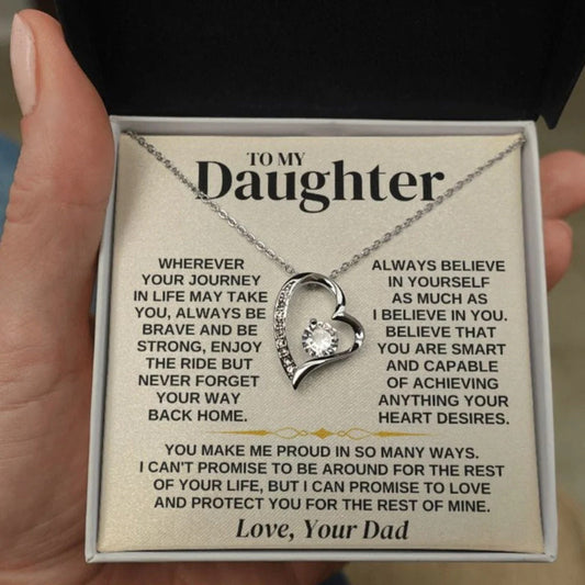 My Daughter Heart Pendant Clavicle Necklace