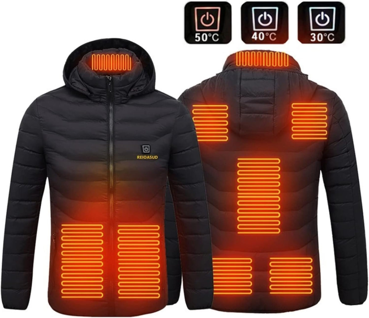 Heated Hoodie Jacket with Carbon Fiber Heating Zones