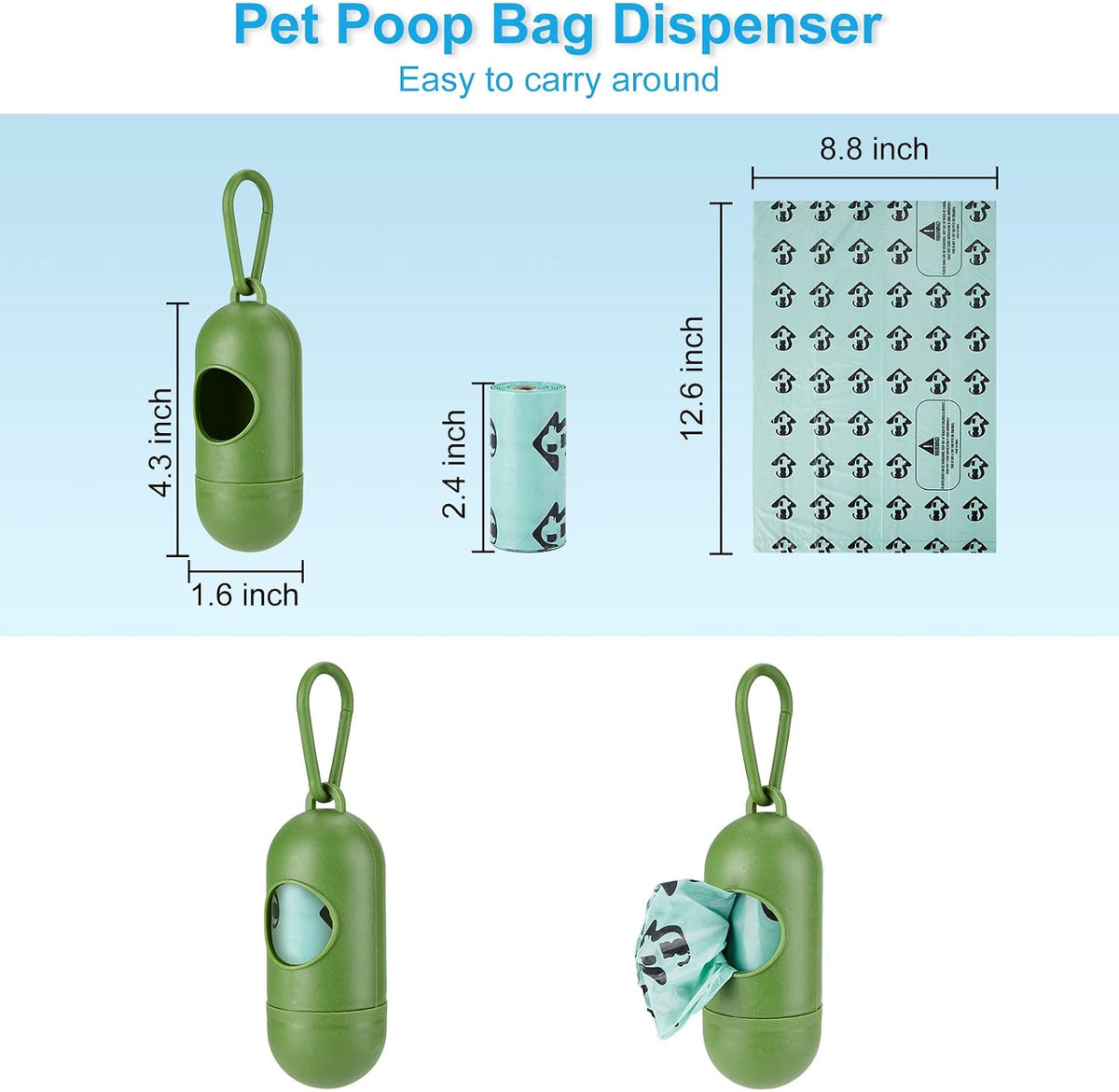 Cat Litter Scooper With Waste Can and 135 Bags