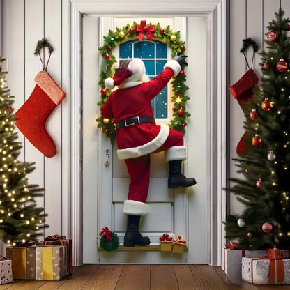 Christmas Polyester Door Curtain Backdrop