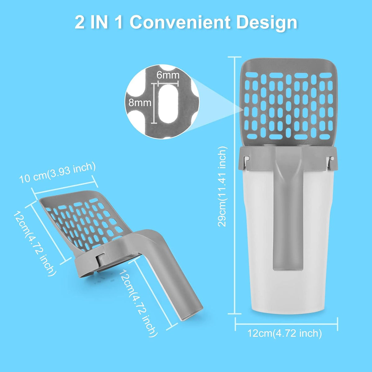 Cat Litter Scooper With Waste Can and 135 Bags