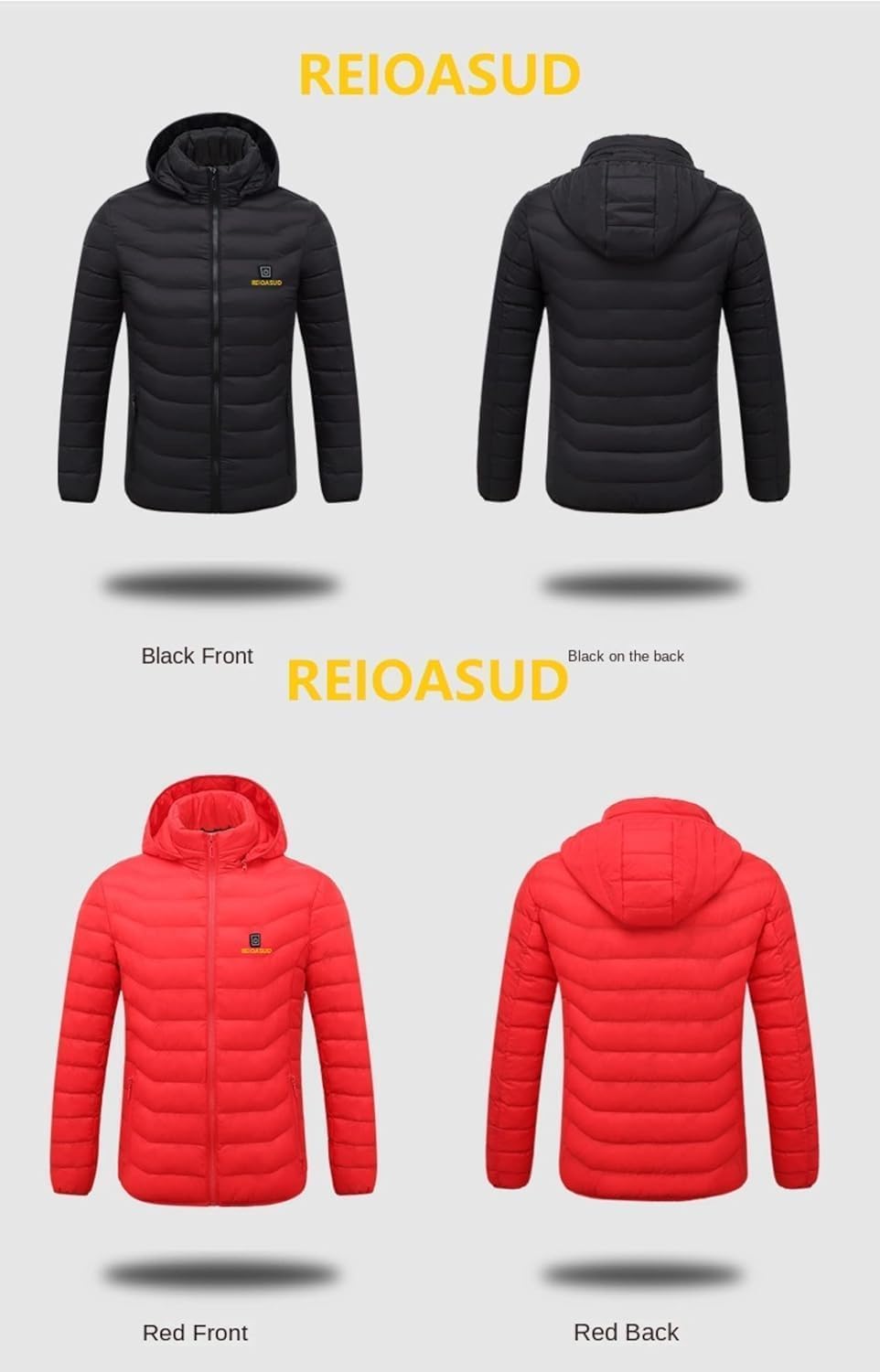 Heated Hoodie Jacket with Carbon Fiber Heating Zones
