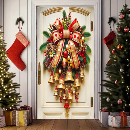 Christmas Polyester Door Curtain Backdrop