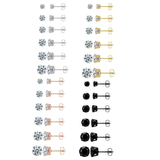 Zircon Earrings Synthetic 4 Claw