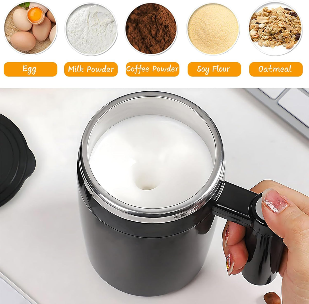 Rechargeable Self Stirring Mug – Magnetic Auto Mixer Cup