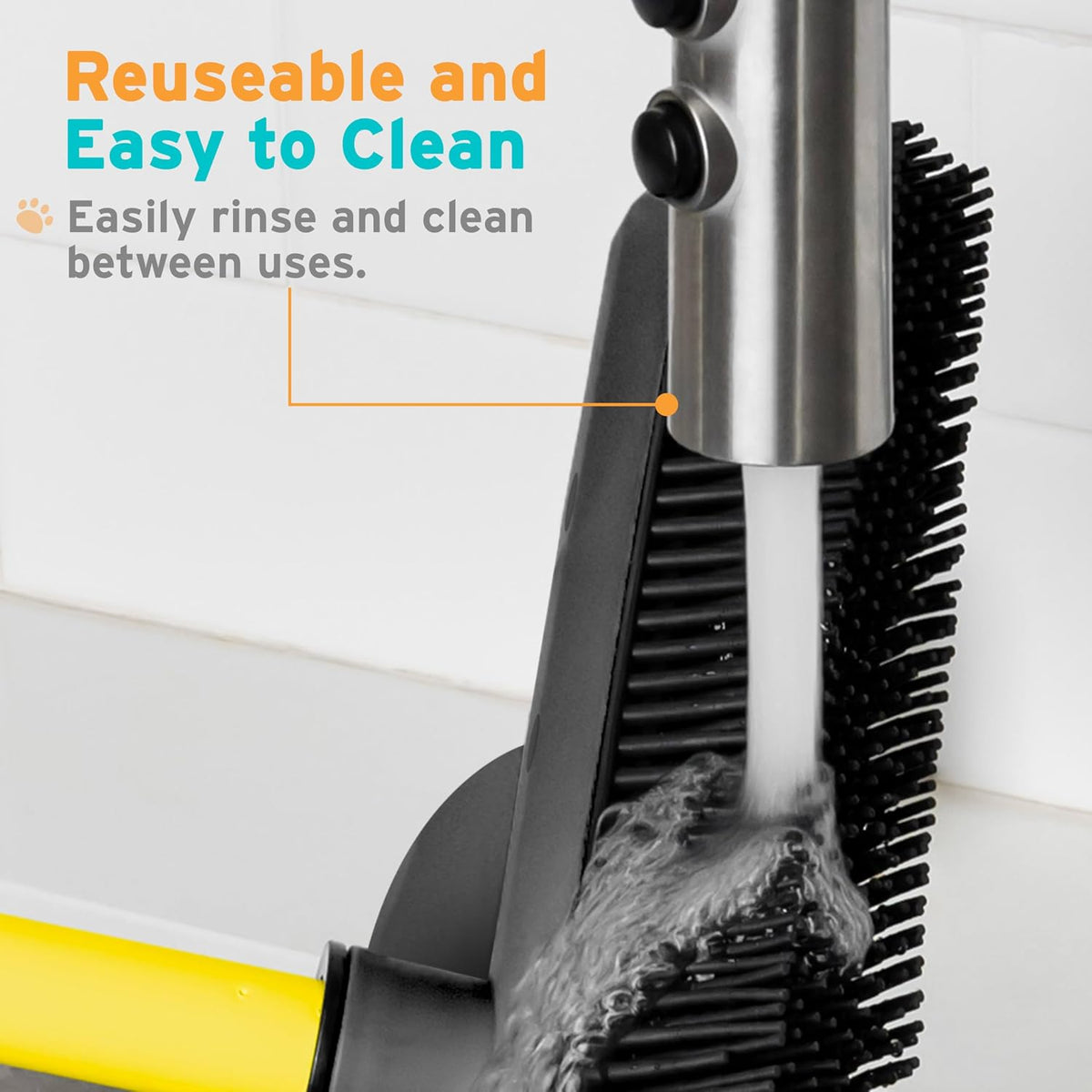Rubber Pet Hair Removal Broom with Telescopic Handle