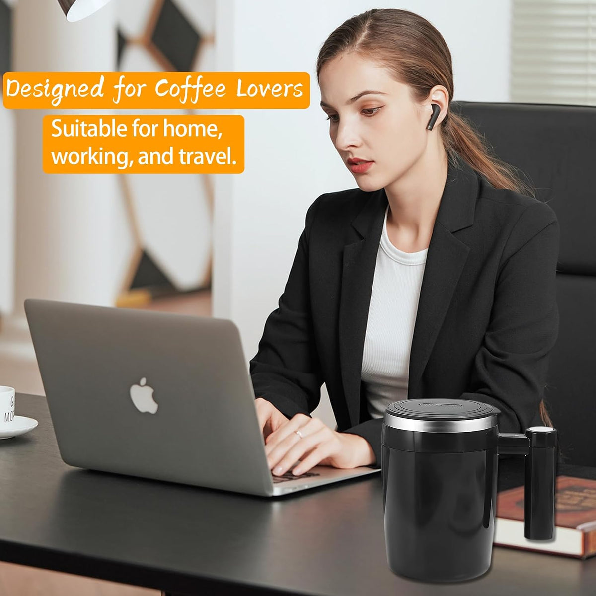 Rechargeable Self Stirring Mug – Magnetic Auto Mixer Cup