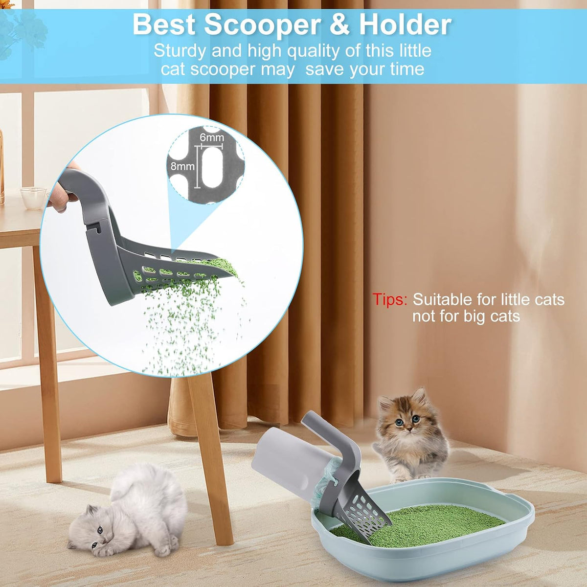 Cat Litter Scooper With Waste Can and 135 Bags