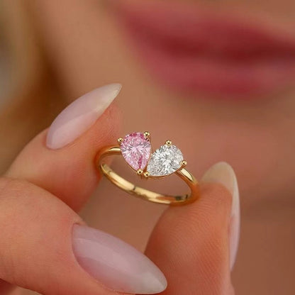 Water Drop Zircon Ring – Dainty Holiday Gift for Her