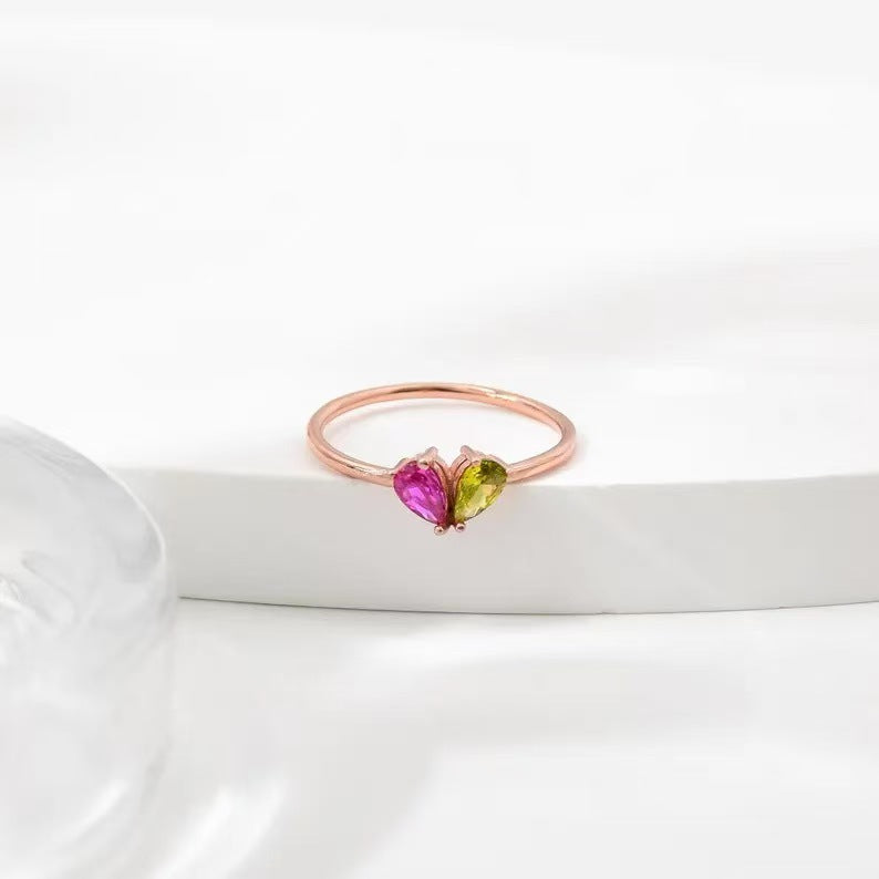 Water Drop Zircon Ring – Dainty Holiday Gift for Her
