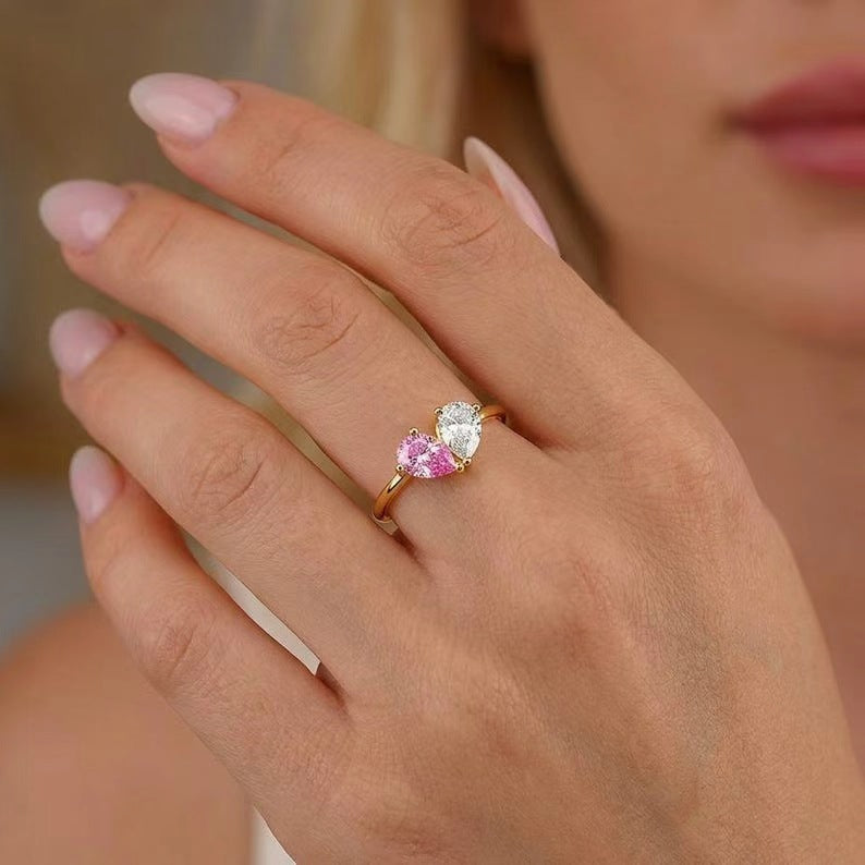Water Drop Zircon Ring – Dainty Holiday Gift for Her