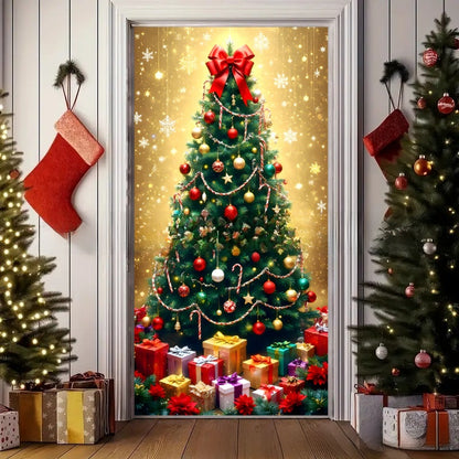Christmas Polyester Door Curtain Backdrop