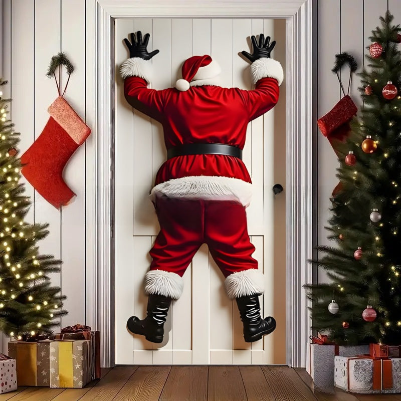 Christmas Polyester Door Curtain Backdrop