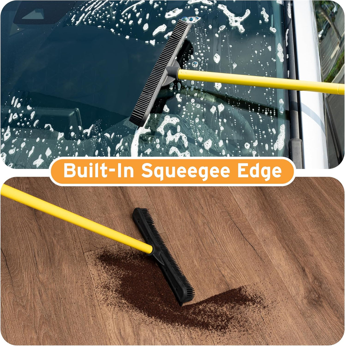 Rubber Pet Hair Removal Broom with Telescopic Handle