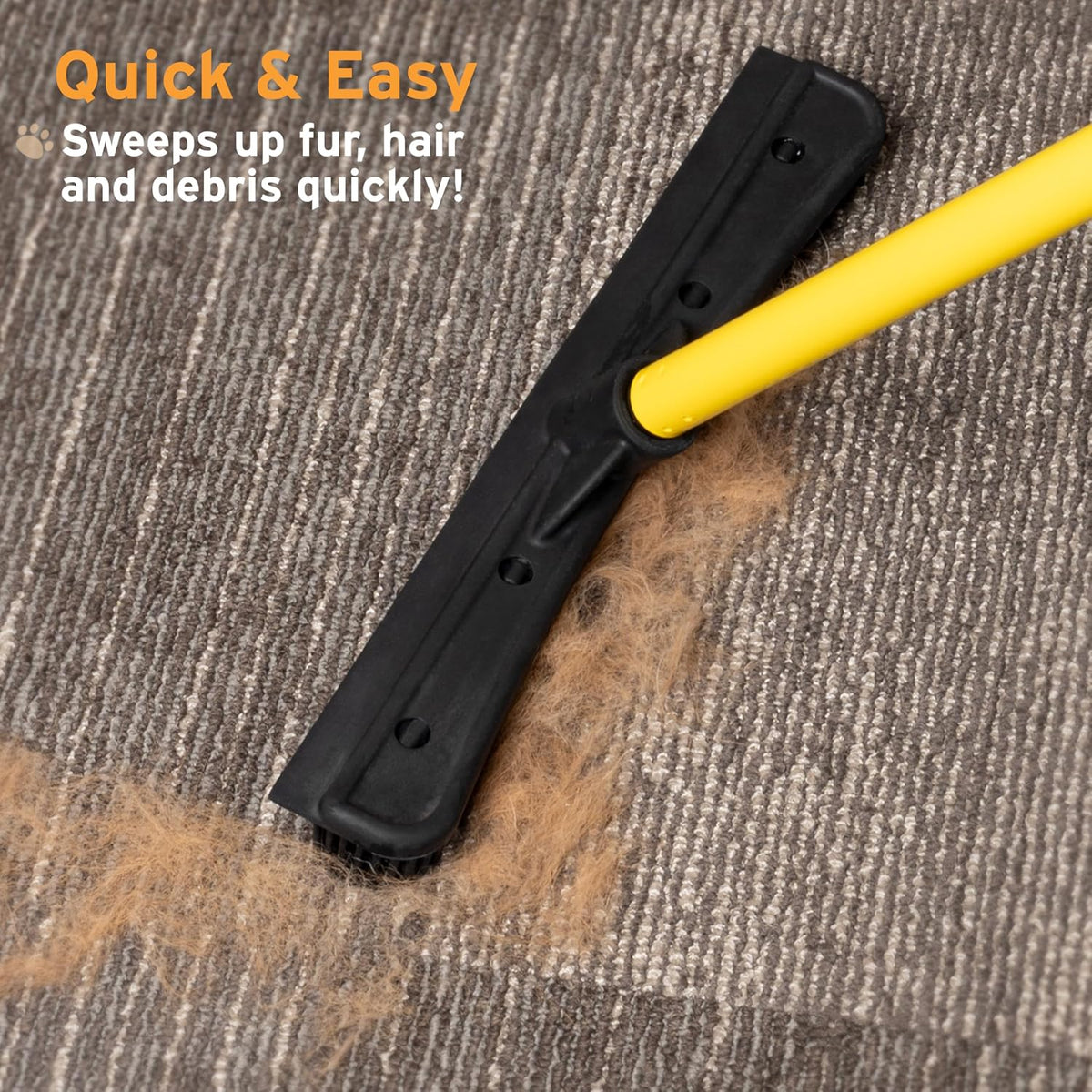 Rubber Pet Hair Removal Broom with Telescopic Handle