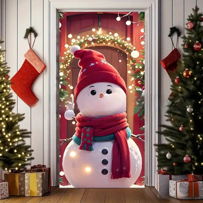 Christmas Polyester Door Curtain Backdrop