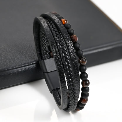 Multi-layered woven bracelet
