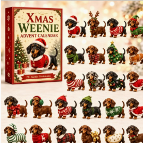 Christmas Dachshund Advent Calendar Blind Box PVC 3D Model