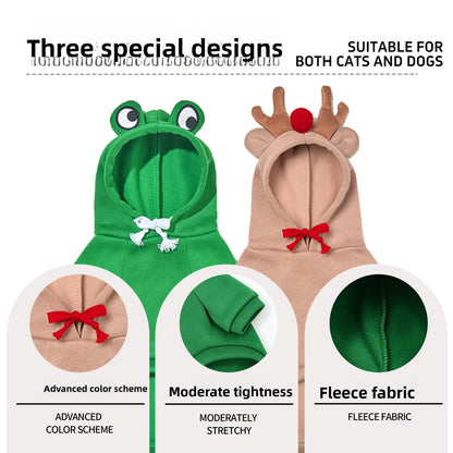 Pet Christmas Hooded Fleece Jacket