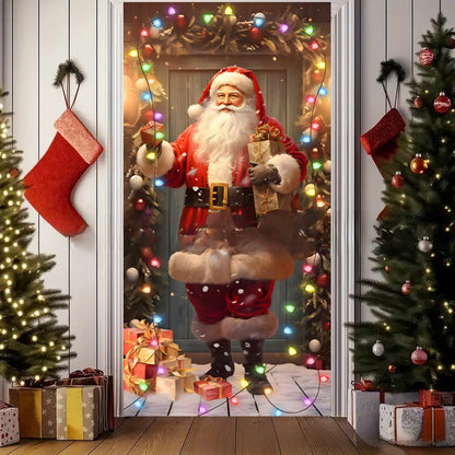 Christmas Polyester Door Curtain Backdrop