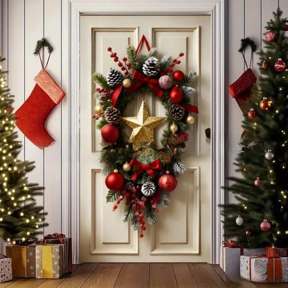 Christmas Polyester Door Curtain Backdrop