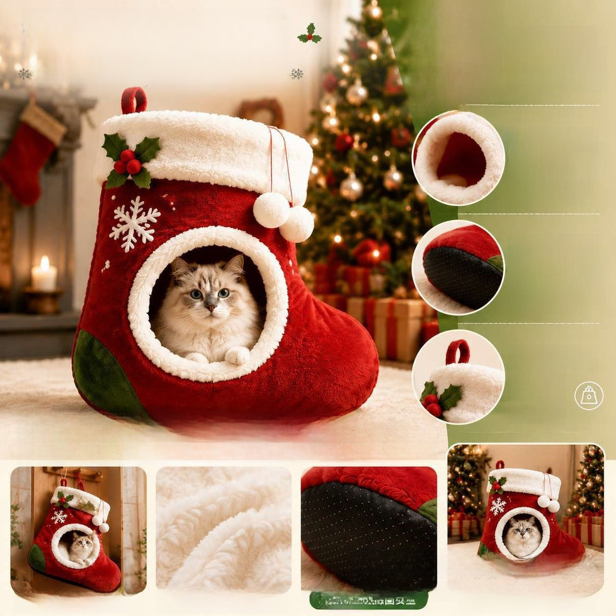 Cat Christmas Sock Calming