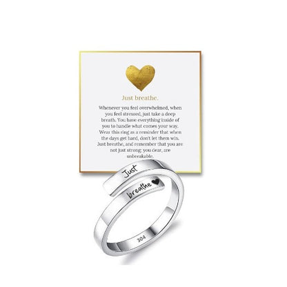 Just Breathe Heart Ring