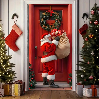 Christmas Polyester Door Curtain Backdrop