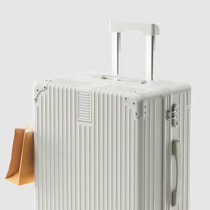 Vintage suitcase lady