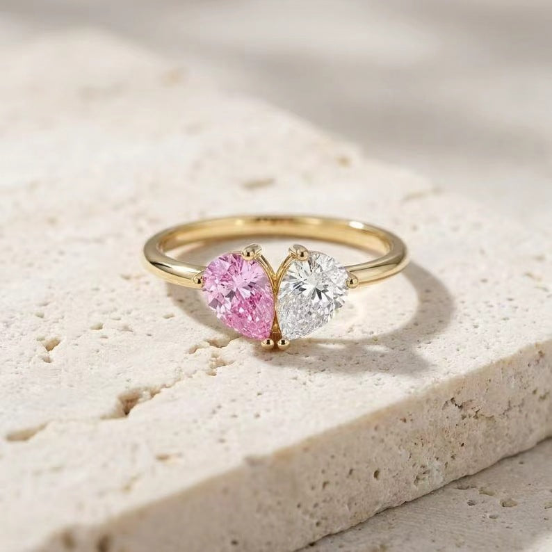 Water Drop Zircon Ring – Dainty Holiday Gift for Her