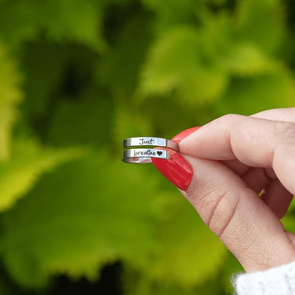 Just Breathe Heart Ring