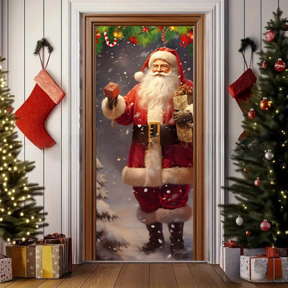 Christmas Polyester Door Curtain Backdrop